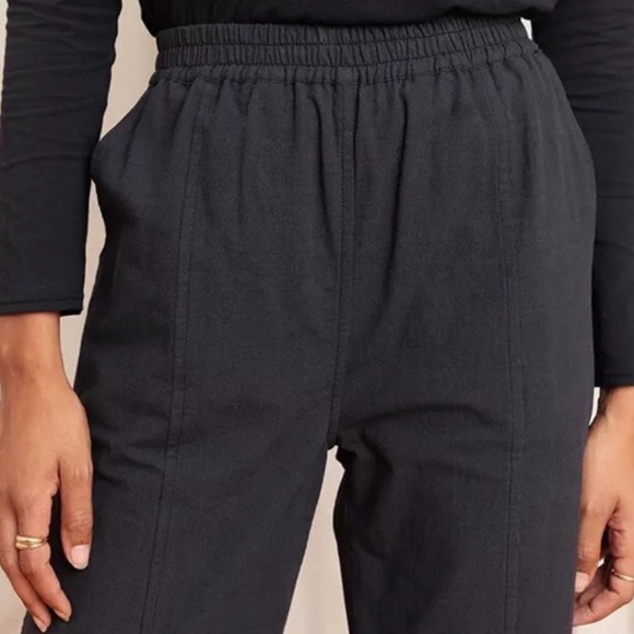 TRADLANDS Paloma Linen Black Pull On Casual Wide Leg Pants Trousers - Picture 3 of 9